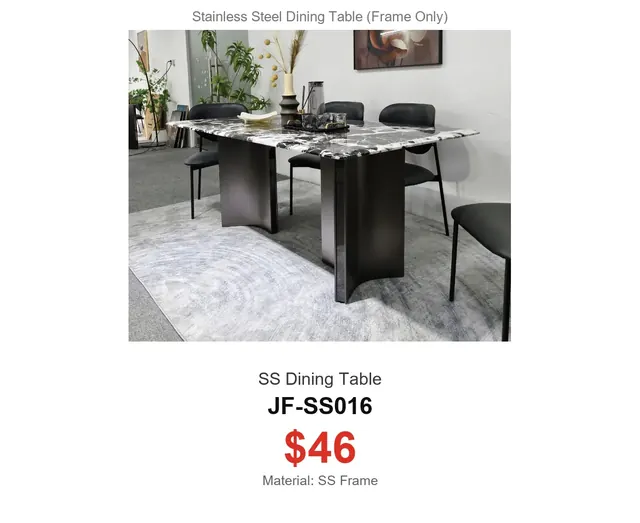 SS Dining Table · JF-SS016 · Dining Table Frames – FurnitureDirect