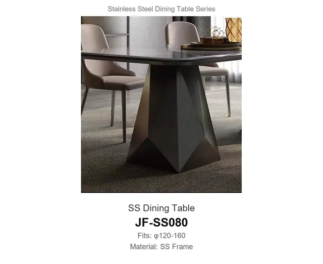 SS Dining Table · JF-SS080 · Dining Table Frames – FurnitureDirect