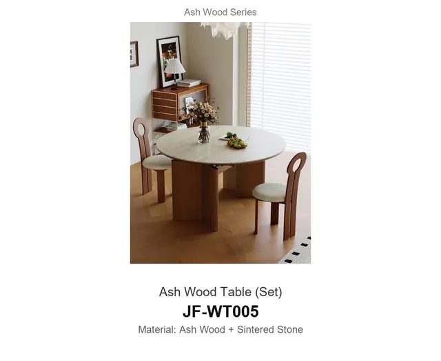Ash Wood Table Set · JF-WT005 · Ash Wood Series – FurnitureDirect