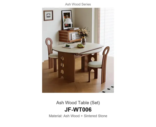 Ash Wood Table Set · JF-WT006 · Ash Wood Series – FurnitureDirect