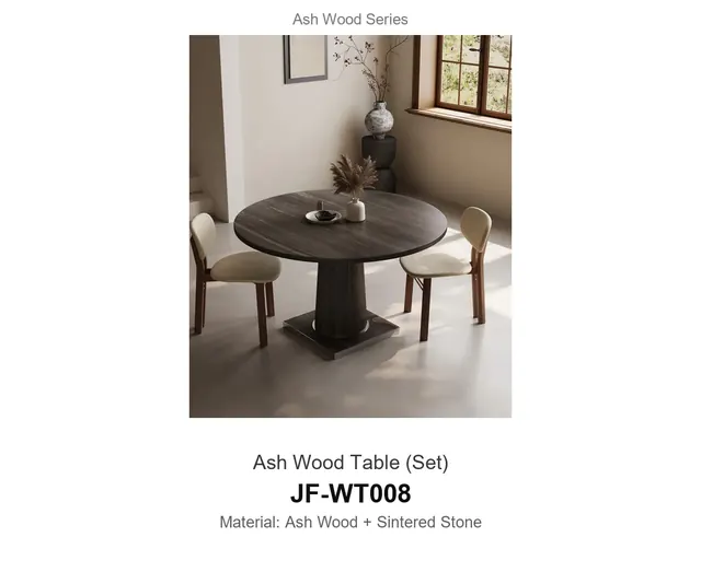 Ash Wood Table Set · JF-WT008 · Ash Wood Series – FurnitureDirect