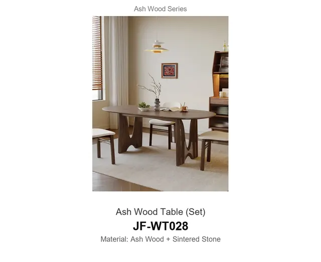 Ash Wood Table Set · JF-WT028 · Ash Wood Series – FurnitureDirect