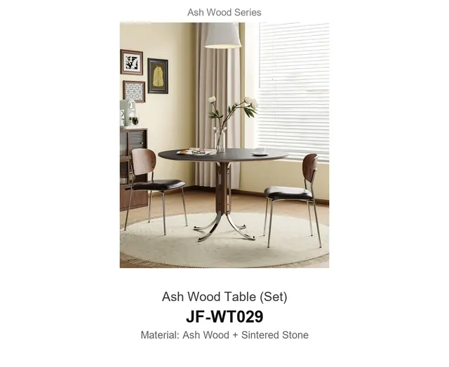 Ash Wood Table Set · JF-WT029 · Ash Wood Series – FurnitureDirect