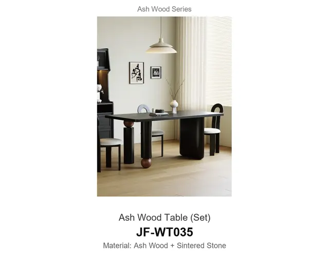 Ash Wood Table Set · JF-WT035 · Ash Wood Series – FurnitureDirect