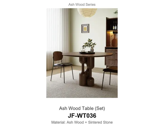 Ash Wood Table Set · JF-WT036 · Ash Wood Series – FurnitureDirect