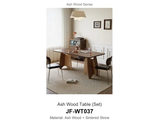 Ash Wood Table Set · JF-WT037 · Ash Wood Series – FurnitureDirect