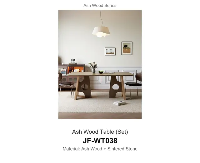 Ash Wood Table Set · JF-WT038 · Ash Wood Series – FurnitureDirect