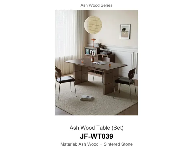 Ash Wood Table Set · JF-WT039 · Ash Wood Series – FurnitureDirect