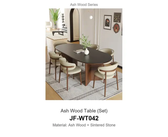 Ash Wood Table Set · JF-WT042 · Ash Wood Series – FurnitureDirect