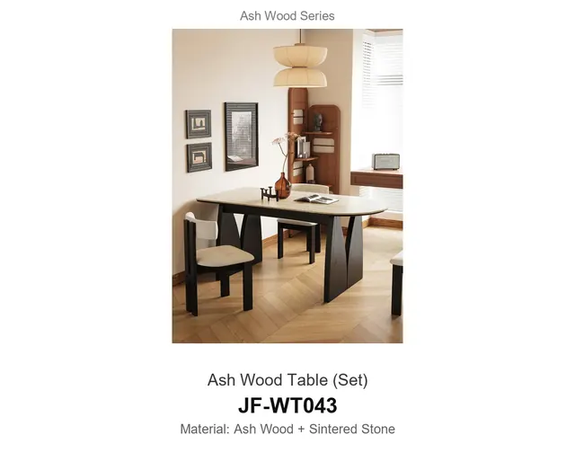 Ash Wood Table Set · JF-WT043 · Ash Wood Series – FurnitureDirect