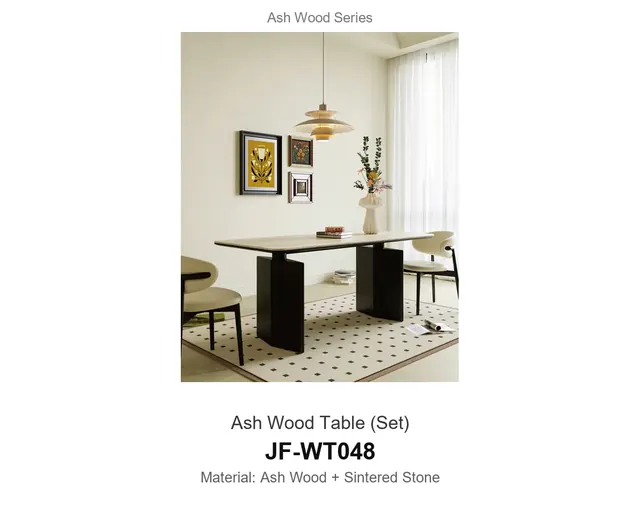 Ash Wood Table Set · JF-WT048 · Ash Wood Series – FurnitureDirect