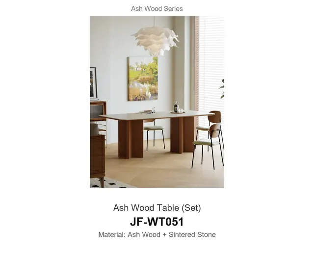 Ash Wood Table Set · JF-WT051 · Ash Wood Series – FurnitureDirect