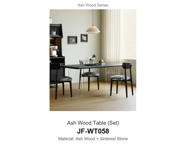 Ash Wood Table Set · JF-WT058 · Ash Wood Series – FurnitureDirect