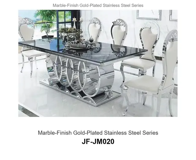 Marble Finish Gold Plated Stainless Steel Series · JF-JM020 · Marble & Gold Stainless Steel – FurnitureDirect