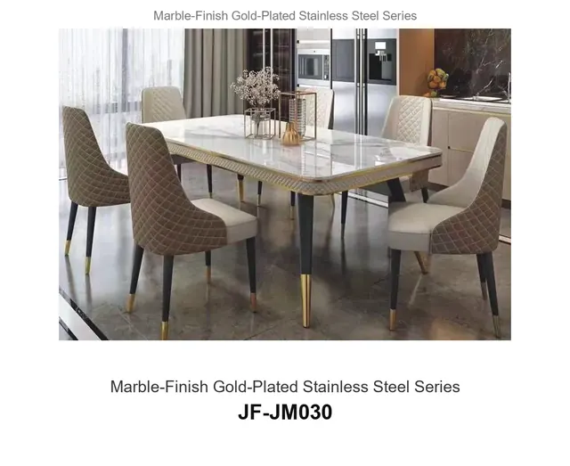 Marble Finish Gold Plated Stainless Steel Series · JF-JM030 · Marble & Gold Stainless Steel – FurnitureDirect