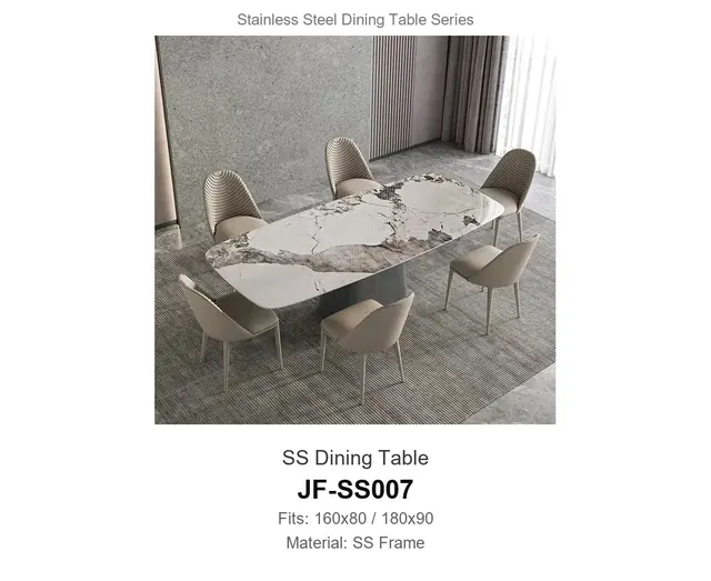 SS Dining Table · JF-SS007 · Metal Table Series – FurnitureDirect