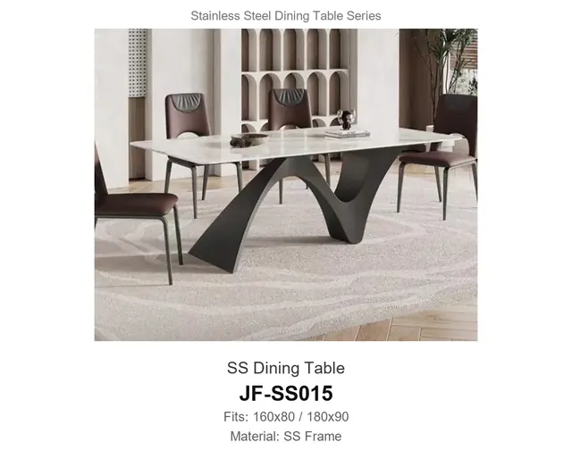 SS Dining Table · JF-SS015 · Metal Table Series – FurnitureDirect