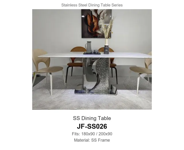 SS Dining Table · JF-SS026 · Metal Table Series – FurnitureDirect