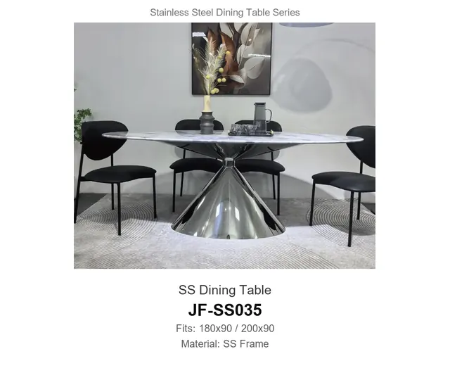SS Dining Table · JF-SS035 · Metal Table Series – FurnitureDirect