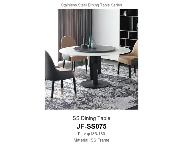 SS Dining Table · JF-SS075 · Metal Table Series – FurnitureDirect