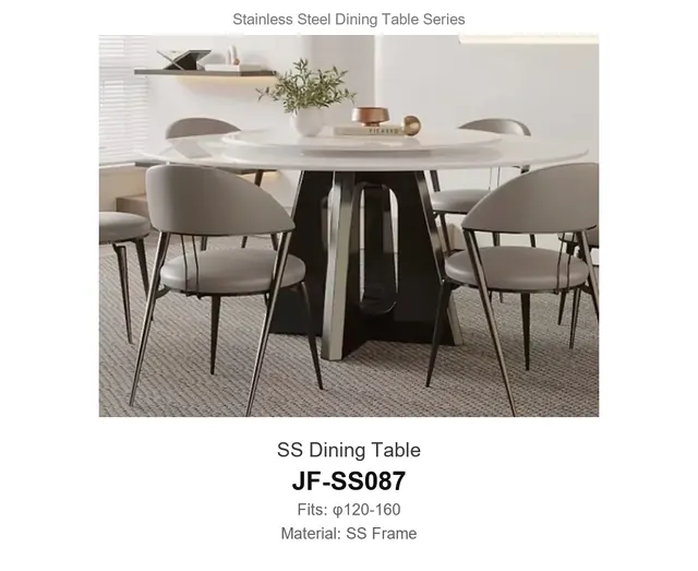 SS Dining Table · JF-SS087 · Metal Table Series – FurnitureDirect